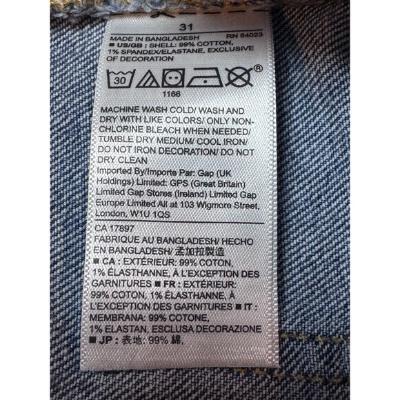 NEW Gap Girlfriend Jeans Cropped Mid Rise Stretch Denim Size 31 - Picture 10 of 11
